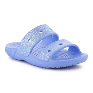 Klapki Crocs Classic Glitter Sandal Jr 207788-5Q6 niebieskie - Buty dla dziewczynek - miniaturka - grafika 1