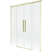 Parawany nawannowe - Mexen Rox parawan nawannowy 2-skrzydłowy rozsuwany 150 x 150 cm, transparent, złoty szczotkowany - 8C9-150-002-55-00 - miniaturka - grafika 1