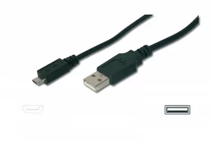Digitus Kabel USB 2.0 AK-300110-010-S [1x Złącze męskie USB 2.0 A 1x Złącze męskie micro-USB 2.0 B] 1 m czarny - Kable USB - miniaturka - grafika 3