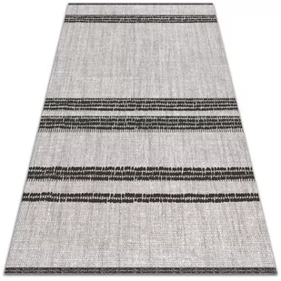 Nowoczesny dywan na balkon wzór Szary w linie 60x90 cm - Dywany zewnętrzne - miniaturka - grafika 1
