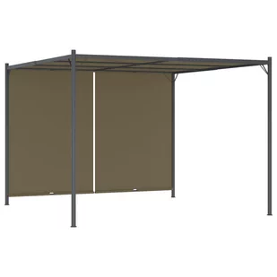 vidaXL Pergola ogrodowa ze zwijanym dachem, 3x3 m, taupe, 180 g/m - Kratki i pergole - miniaturka - grafika 1