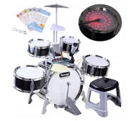 Instrumenty muzyczne dla dzieci - Duża Perkusja 5 bębnów światło dźwięk IN0110 - miniaturka - grafika 1