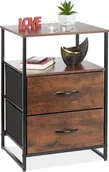 Szafki nocne - relaxdays Industrialna szafka nocna z 2 szufladami - miniaturka - grafika 1