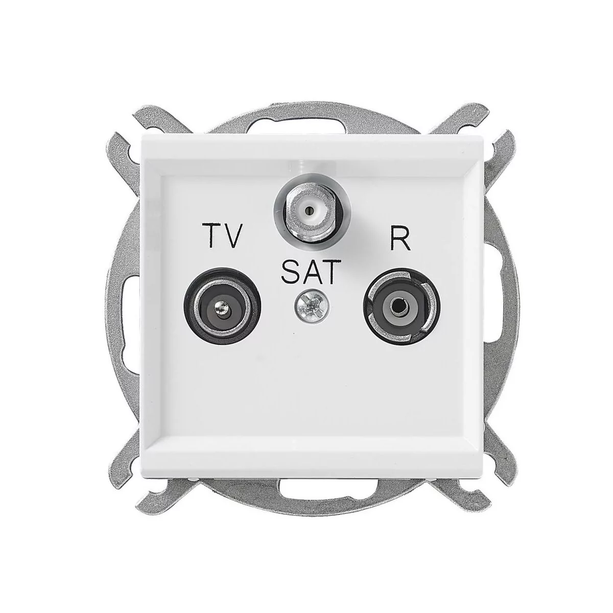 LEDart antenowe RTV/SAT końcowe, bez ramki - Ospel Sonata GPA-RS/m/00 , kolor biały