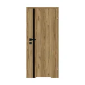 Drzwi wewnętrzne - Skrzydło drzwiowe łazienkowe z podcięciem wentylacyjnym Pallmer orzech włoski 60 prawe Voster - miniaturka - grafika 1
