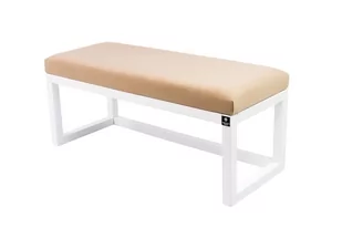 Ławka na buty LPG-2 180 cm EMRAWOOD drewno lite, kolor biały siedzisko gładkie, kolor cappucino - Ławki do przedpokoju - miniaturka - grafika 1