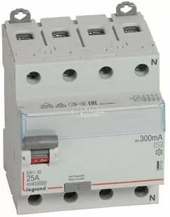 Legrand WYŁĄCZNIK RÓŻNICOWOPRĄDOWY P 304 4P 25A 300MA TYP AC SERII DX3, 411722 - Bezpieczniki elektryczne - miniaturka - grafika 1