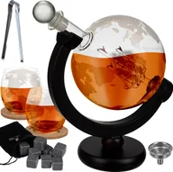 Karafki - Zestaw do whisky Globus akcesoria Karafka do whisky Szklanki do whisky Kamienna kostka lodu 850 ml 22553 - miniaturka - grafika 1