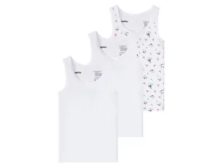 Koszulki dla dziewczynek - LUPILU LUPILU Podkoszulki dziewczęce z ozdobną kokardą, 3 sztuki (86/92, Biały/biały nadruk na całej powierzchni) 4055334445559 - grafika 1