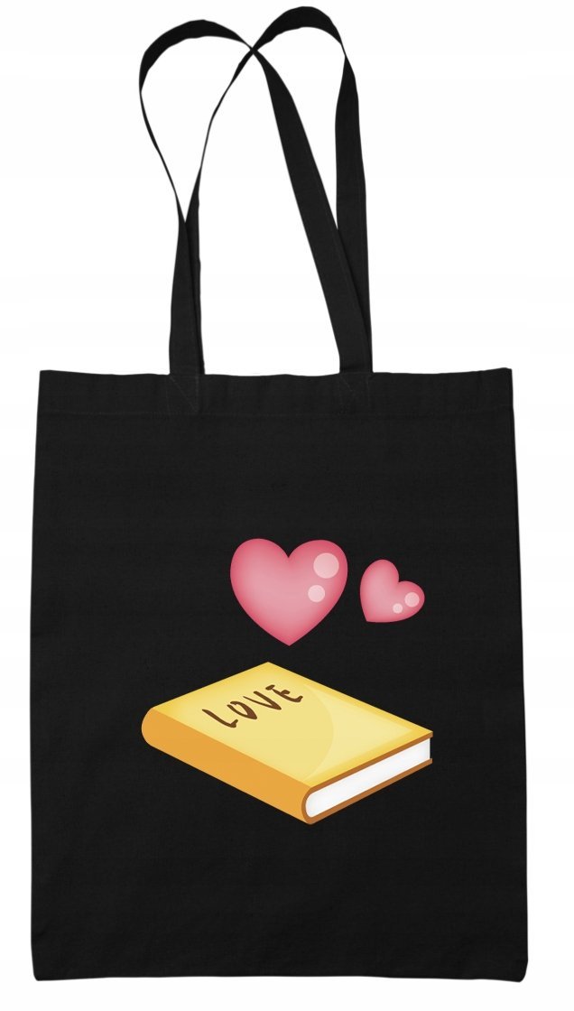 Torba EKO bawełniana czarna Book love książka 2