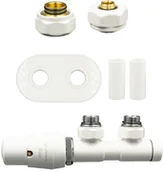 Zawory i kraniki - Varioterm Zawór termostatyczny TWINS All in One z rozetą owalną - biały alu-pex - PEX 16 mm lewa ATSGS0206CFK/L(Pex) - miniaturka - grafika 1