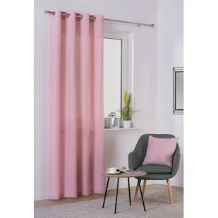 Zasłona z kółkami OXFORD 140 x 260 cm różowa - Zasłony - miniaturka - grafika 1