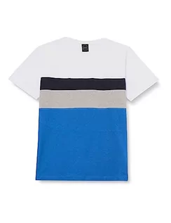 Koszulki męskie - Geox Męski T-shirt, M Optical White/Royal, XXL, Optical White/Royal, XXL - grafika 1