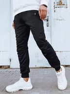 Spodnie męskie - Spodnie męskie dresowe joggery czarne Dstreet UX4119 - miniaturka - grafika 1