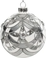 Bombki - Zestaw 4 szklanych bombek srebrny 8 cm elegancka dekoracja - miniaturka - grafika 1