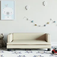Meble do sypialni - vidaXL Sofa dla dzieci, kremowa, 80x45x30 cm, sztuczna skóra - miniaturka - grafika 1