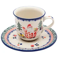 Filiżanki - Filiżanka Do Herbaty Kawy 180 Ml Ze Spodkiem - Ceramika Artystyczna Bolesławiec - miniaturka - grafika 1