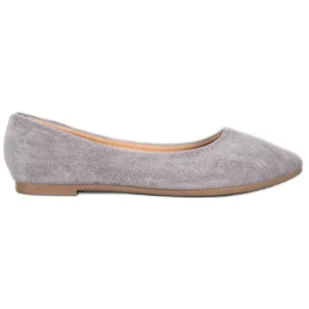 Klasyczne Zamszowe Baleriny VINCEZA szare - Vinceza - Baleriny - miniaturka - grafika 1