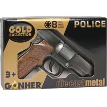 Gonher 125 1 Gc Metalowy Pistolet Policyjny 8 Nab Puli - Zabawy w naśladowanie dorosłych - miniaturka - grafika 1