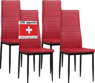 Krzesła - Krzesła do jadalni Albatros MILANO zestaw 4 sztuk, czerwone - tapicerowane krzesło z pokryciem z imitacji skóry, nowoczesny stylowy design przy stole jadalnym - krzesło kuchenne lub krzesło do jadalni o dużej nośności do 110 kg - miniaturka - grafika 1