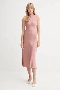 Fracomina sukienka kolor różowy maxi prosta FS25WD2009W45101 - Sukienki - miniaturka - grafika 1