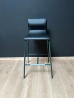 Taborety i hokery - Hoker, krzesło barowe EVORA skóra naturalna, metalowy stelaż NOWY STYL - miniaturka - grafika 1