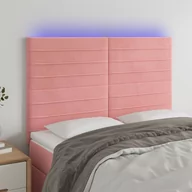 Inne meble do sypialni - Lumarko Zagłówek do łóżka z LED, różowy, 144x5x118/128 cm, aksamit - miniaturka - grafika 1