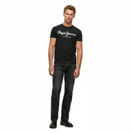 Koszulki męskie - Pepe Jeans Koszulka Męska T-shirt Original Stretch N Future Czarna R.m - miniaturka - grafika 1