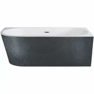 Wanny - Besco WA-170-ZPGR ZOYA GLAM GRAFITOWA Wanna wolnostojąca przyścienna syfon z przelewem chrom 170x80 prawa - miniaturka - grafika 1