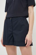 Spodenki damskie - Tommy Hilfiger szorty bawełniane kolor granatowy gładkie high waist - miniaturka - grafika 1