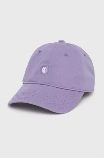Czapki damskie - Element czapka bawełniana kolor fioletowy gładka - grafika 1