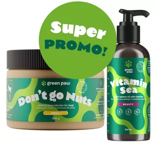 Green Paw Vitamin Sea 300ml - Olej z łososia norweskiego + Masło orzechowe z CBD dla psów 350g (Human Grade) - Suplementy i witaminy dla psów - miniaturka - grafika 1