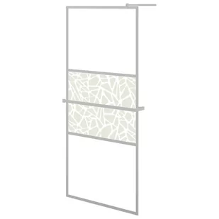 VidaXL Ścianka prysznicowa z półką chrom, 80x195 cm, ESG i aluminium - Ścianki i drzwi prysznicowe - miniaturka - grafika 3