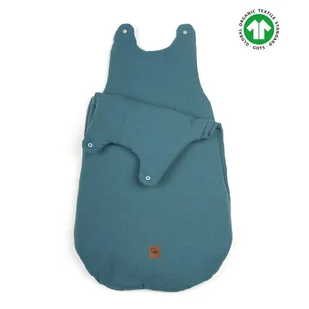 Śpiworek Z Organicznej Bio Bawełny Oddychającej Gots Newborn Sleepbag Emerald Muslin Cotton Tog 3,5 Wiek 0 M+ Hi Little One - Śpiworki dla dzieci - miniaturka - grafika 1