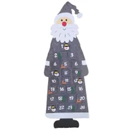 Pozostałe akcesoria świąteczne - Świąteczny kalendarz adwentowy, świąteczny kalendarz adwentowy wykonany z filcu z 24 kieszeniami, do dekoracji świątecznych i prezentów (szary) - miniaturka - grafika 1