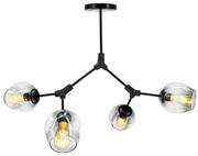 Lampy sufitowe - MLAMP Plafon LAMPA sufitowa ELM1962/4 BLACK-BL MLAMP szklana OPRAWA modernistyczna regulowana loft chemistry czarna przydymiona ELM1962/4 BLACK-BL - miniaturka - grafika 1