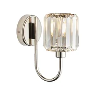 Lampy ścienne - Srebrny kinkiet w stylu glamour Berenice z fasetowanego szkła - miniaturka - grafika 1