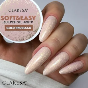 Claresa - Żel budujący SOFT&EASY builder gel gold prosecco 12g - Żele do paznokci - miniaturka - grafika 6