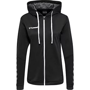 Hummel Hummel damska bluza z kapturem HmlAuthentic Poly Zip Hoodie Woman czarny czarny/biały L 204939-2114-L - Bluzy damskie - miniaturka - grafika 1
