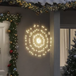 vidaXL Ozdoby świąteczne, 140 lampek LED, 8 szt., ciepła biel, 17 cm - Oświetlenie świąteczne - miniaturka - grafika 1