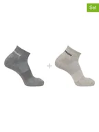 Skarpetki męskie - SALOMON Skarpety (2 pary) "Evasion Ankle" w kolorze szaro-beżowym - miniaturka - grafika 1