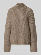 Swetry damskie - Sweter z dzianiny ze stójką - miniaturka - grafika 1