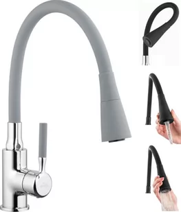 Bateria INVENA POGO BZ-80-L05-L szary + chrom - Baterie kuchenne - miniaturka - grafika 1