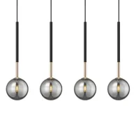 Lampy sufitowe - Loftowa lampa zwieszana Arcturus P0574-04D-SDFZ Zumaline czarny dymiony złoty - miniaturka - grafika 1
