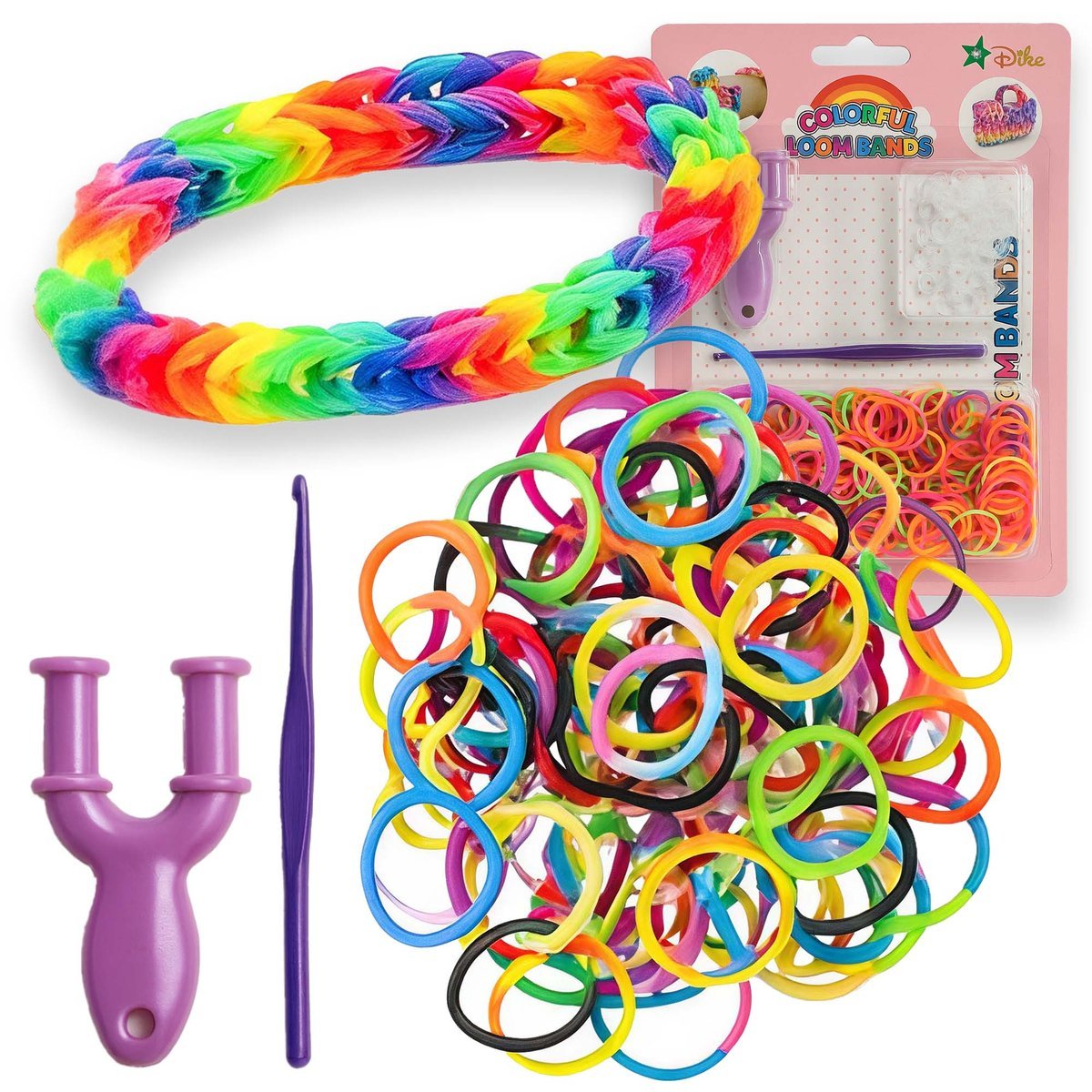 Zestaw Kreatywny Gumki Do Robienia Bransoletek Biżuterii DIY Loom Bands