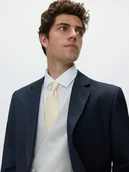 Krawaty i muchy męskie - Reserved - Wąski jedwabny krawat - kremowy - miniaturka - grafika 1