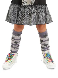 Denokids Ocieplacze nóg "Striped" w kolorze szarym - Skarpetki dla dzieci - miniaturka - grafika 1