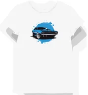 Koszulki i topy damskie - Koszulka damska biała z motywem niebieskiego Dodge XS - miniaturka - grafika 1