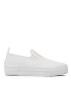 Trampki damskie - Calvin Klein Jeans Tenisówki Bold Vulc Flatf Slipon Wn YW0YW01040 Biały - miniaturka - grafika 1