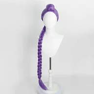 Ozdoby do włosów - TEMU Uniseksowa Peruka z Anime - Głęboki Fioletowy Wysoki Kucyk z Kręconymi Falami, Gęstość Siatki Różowej dla Halloween, Świątecznych i Festiwali - miniaturka - grafika 1